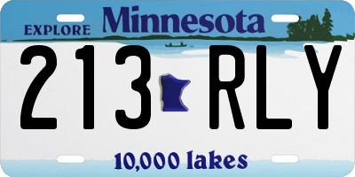 MN license plate 213RLY