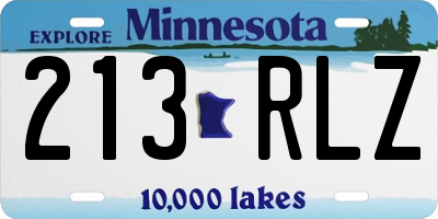 MN license plate 213RLZ