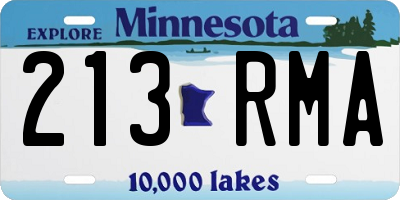 MN license plate 213RMA