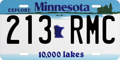 MN license plate 213RMC