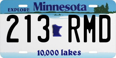 MN license plate 213RMD