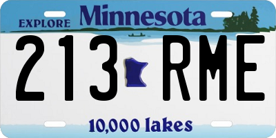 MN license plate 213RME