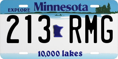 MN license plate 213RMG