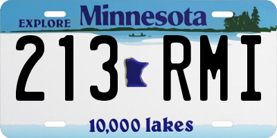 MN license plate 213RMI