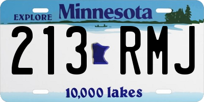 MN license plate 213RMJ