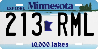 MN license plate 213RML