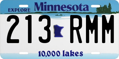 MN license plate 213RMM