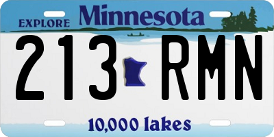 MN license plate 213RMN
