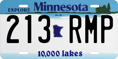 MN license plate 213RMP