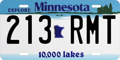 MN license plate 213RMT