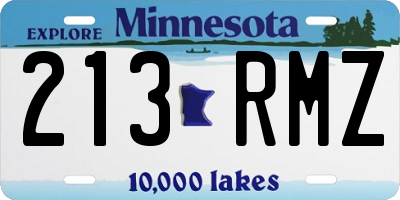 MN license plate 213RMZ