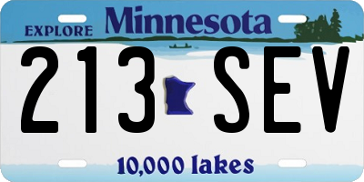 MN license plate 213SEV