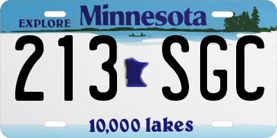 MN license plate 213SGC