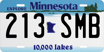 MN license plate 213SMB