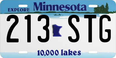 MN license plate 213STG