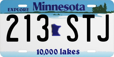 MN license plate 213STJ