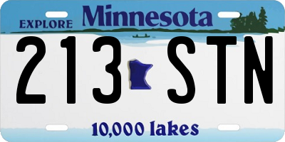 MN license plate 213STN