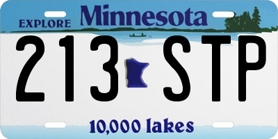 MN license plate 213STP