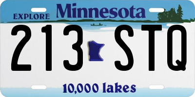 MN license plate 213STQ