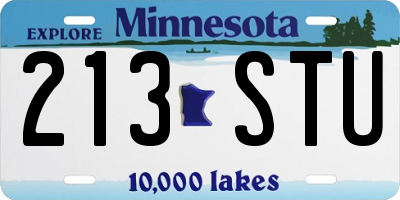 MN license plate 213STU