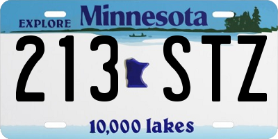 MN license plate 213STZ