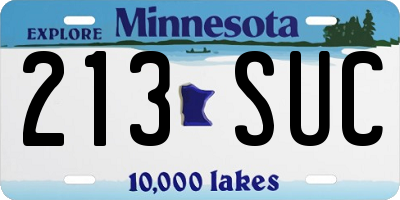 MN license plate 213SUC