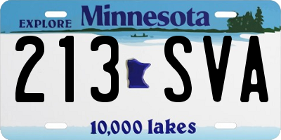 MN license plate 213SVA