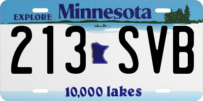 MN license plate 213SVB