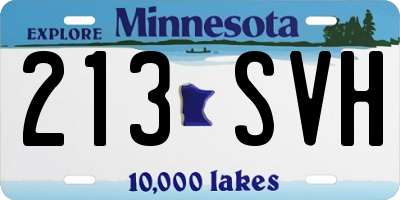 MN license plate 213SVH