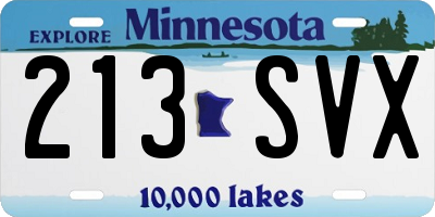 MN license plate 213SVX