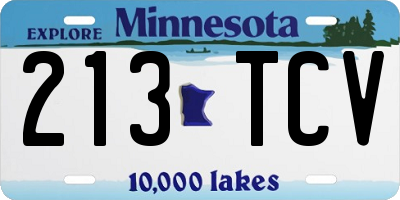 MN license plate 213TCV