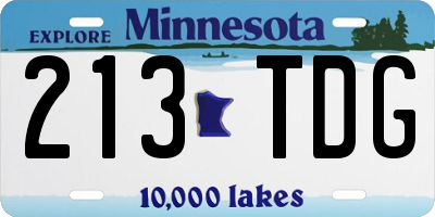 MN license plate 213TDG