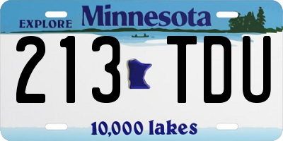 MN license plate 213TDU