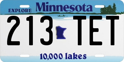 MN license plate 213TET