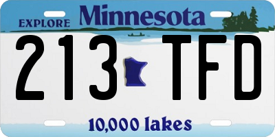 MN license plate 213TFD