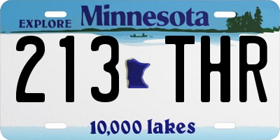 MN license plate 213THR