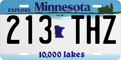 MN license plate 213THZ