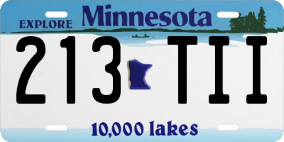 MN license plate 213TII