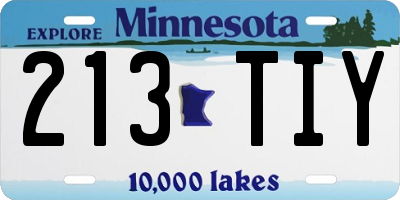 MN license plate 213TIY