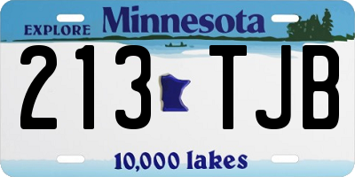 MN license plate 213TJB