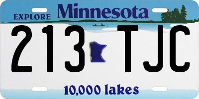 MN license plate 213TJC