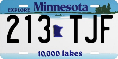 MN license plate 213TJF
