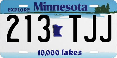 MN license plate 213TJJ