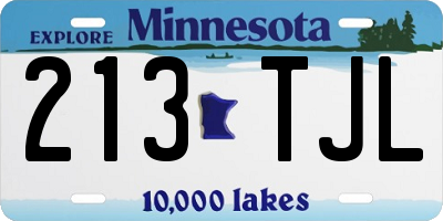 MN license plate 213TJL
