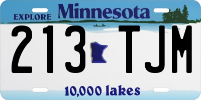 MN license plate 213TJM