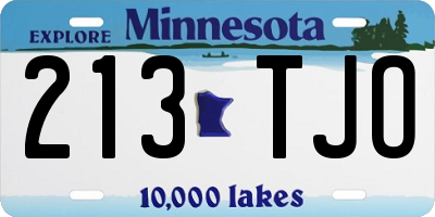 MN license plate 213TJO