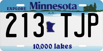 MN license plate 213TJP