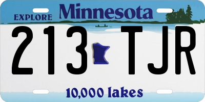 MN license plate 213TJR
