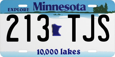 MN license plate 213TJS