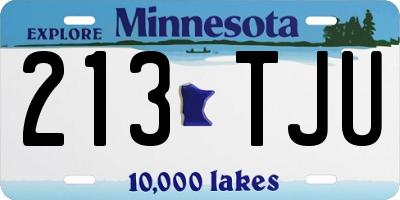 MN license plate 213TJU